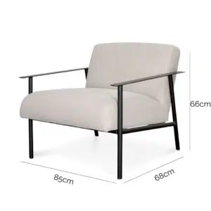 Eclipse Beige Lounge Chair, Modern Design, Comfortable Seating, Durable Iron Frame