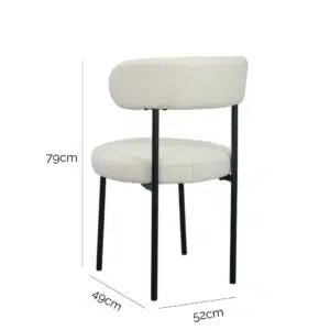 Arco Boucle Dining Chair Soft Cream Modern Design