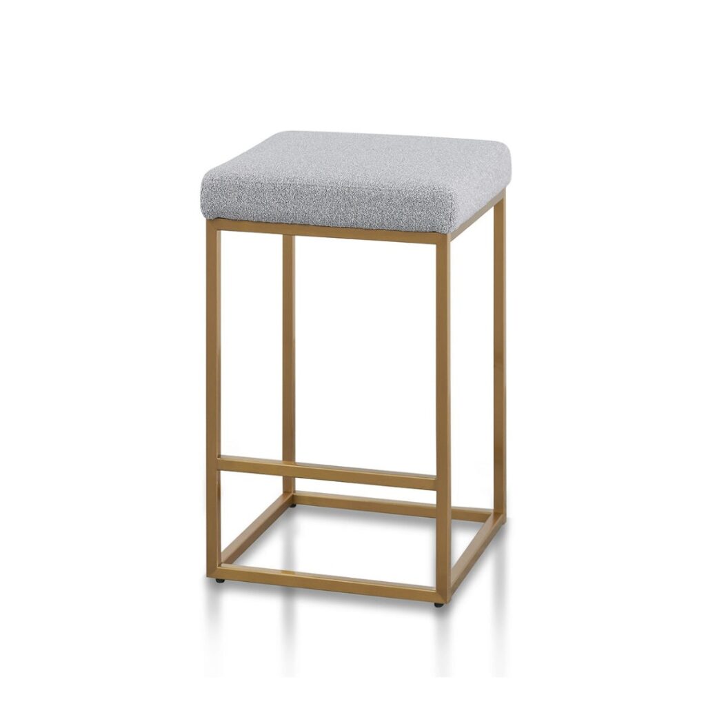 Eclipse Bar Stool, Grey Gold Base, Sleek Modern Design