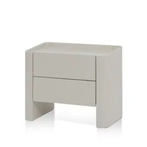Eclipse Warm Grey Bedside Table with Matte Finish and Storage Drawers