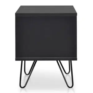 Luna Black Bedside Table, Modern Design, Compact Storage, Easy Assembly
