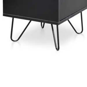 Luna Black Bedside Table Modern Design Wide Shot