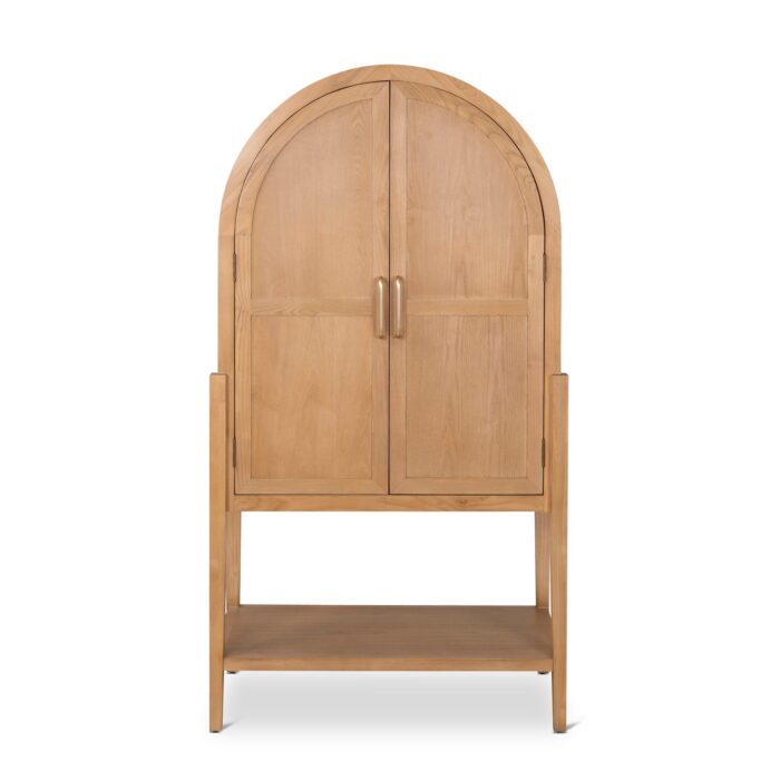 Ash Curve Cabinet 1.83m Nat Fin Elegant Storage