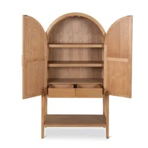 Ash Curve Cabinet, 1.83m, Natural Finish, Elegant Curves, Dorian Brand