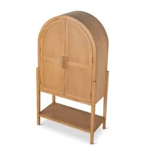 Ash Curve Cabinet, 1.83m, Natural Finish, Elegant Storage Solution