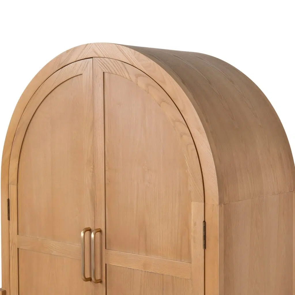 Ash Curve Cabinet, 1.83m, Natural Finish, Elegant Storage Solution