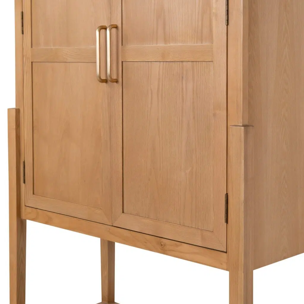 Ash Curve Cabinet, 1.83m, Natural Finish, Elegant Storage Solution