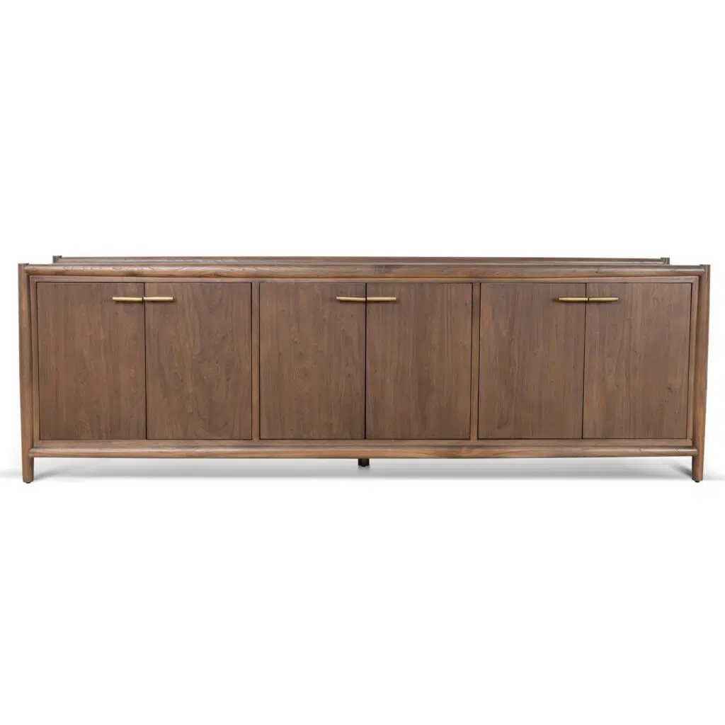 Flint 2.38m Sideboard Walnut Modern Storage Furniture