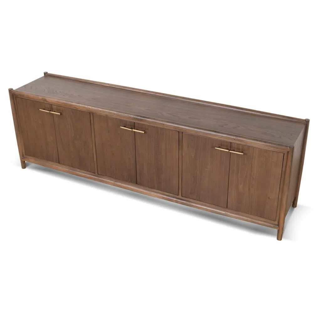Walnut Sideboard 238cm, Elegant Storage, Elm Legs