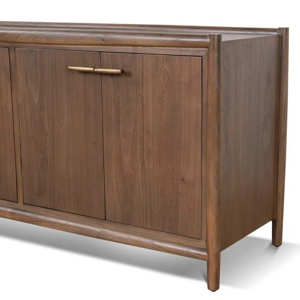 Walnut Sideboard 238cm, Elm Legs, Plywood Veneer Top