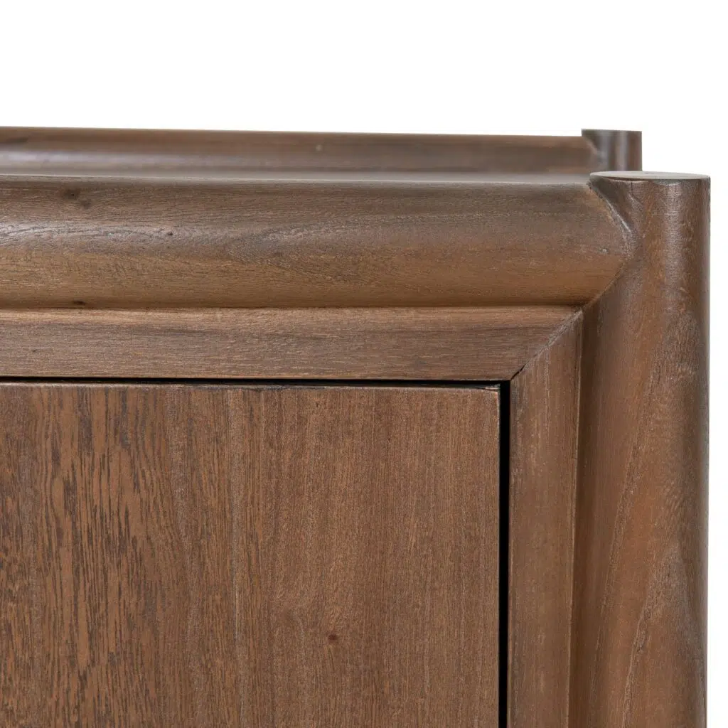 Walnut Sideboard 238cm W x 50cm D x 76cm H, Elm Legs, Plywood Top, Brass Handles