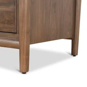 Walnut 6-drawer chest with brass handles