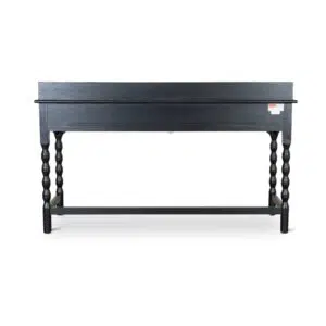 Wren Black Console Table 145cm, sleek design, solid ash legs, spacious top, 2 drawers.