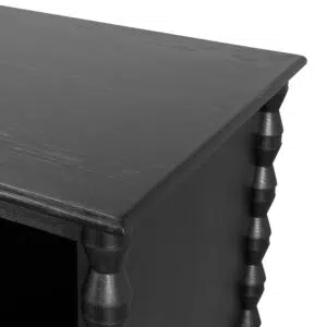 Elegant black 1.9m sideboard with vintage accents and ample storage