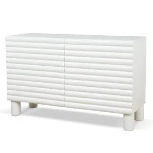 Elegant White 1.2m Sideboard Unit with Storage Shelves