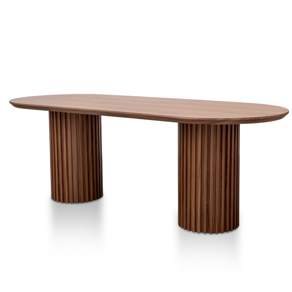 Sleek 2.2m Walnut Veneer Dining Table