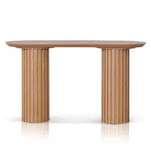 Modern 1.4m Oak Console Table with Spherical Legs