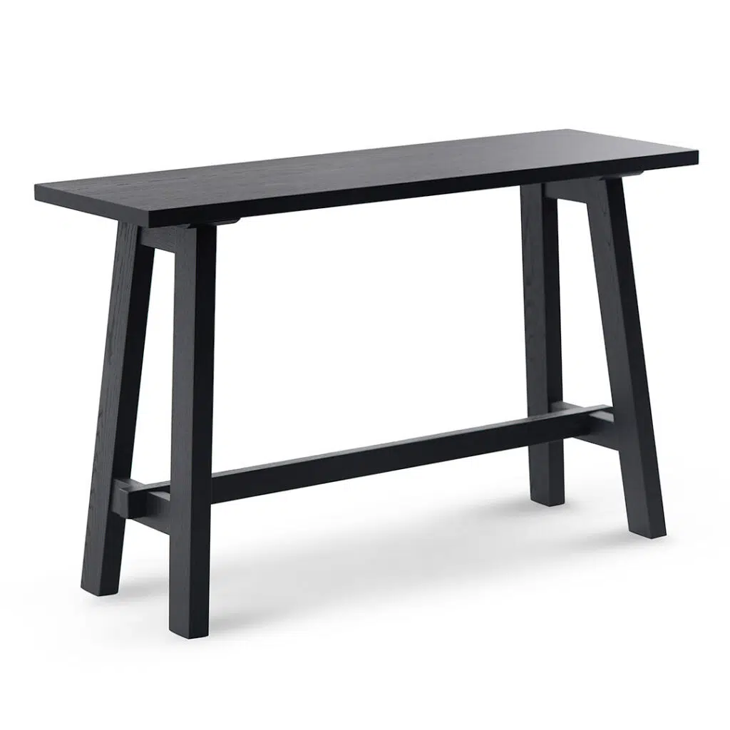 Elegant 1.2m Black Wooden Console Table, Durable Oak Veneer, Modern Design