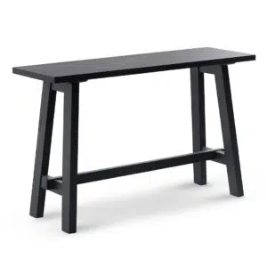 Elegant 1.2m Black Wooden Console Table, Durable Oak Veneer, Modern Design