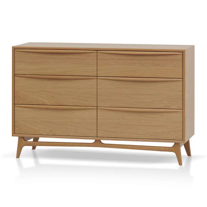 Harper 6 Drawer 1.35m Chest – Natural Oak