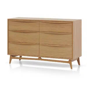 Natural Oak 6-Drawer Chest, Durable, Spacious, Elegant Design