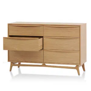 Natural Oak 6-Drawer Chest, Durable, Spacious Storage