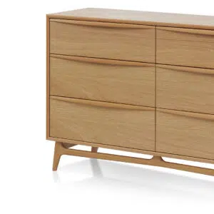Natural Oak 6-Drawer Chest, Durable, Spacious, Elegant