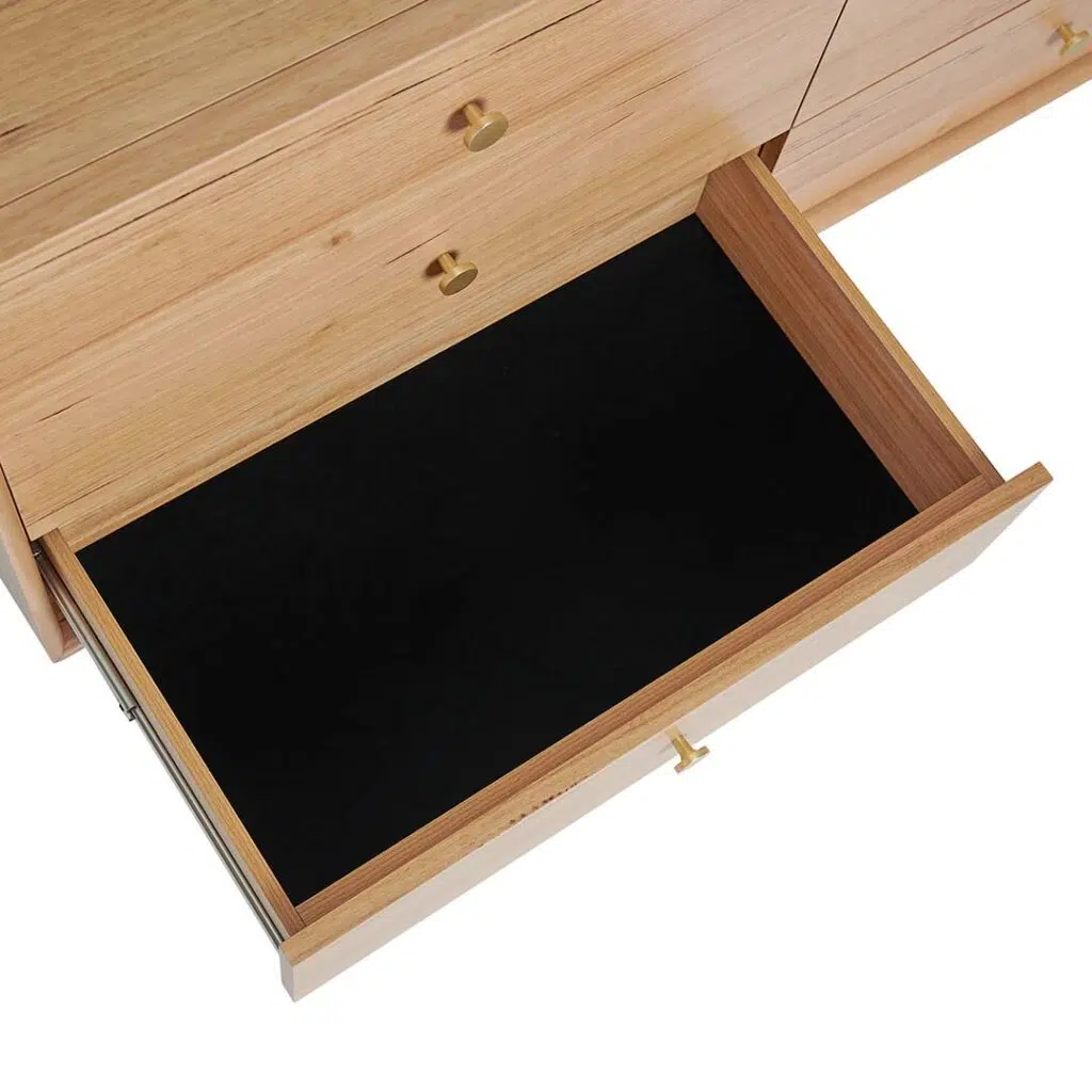 Lior Dresser Unit Messmate Wood 6 Drawers Brass Knobs