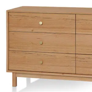 Lior Dresser Unit Messmate Wood 6 Drawers Natural Finish