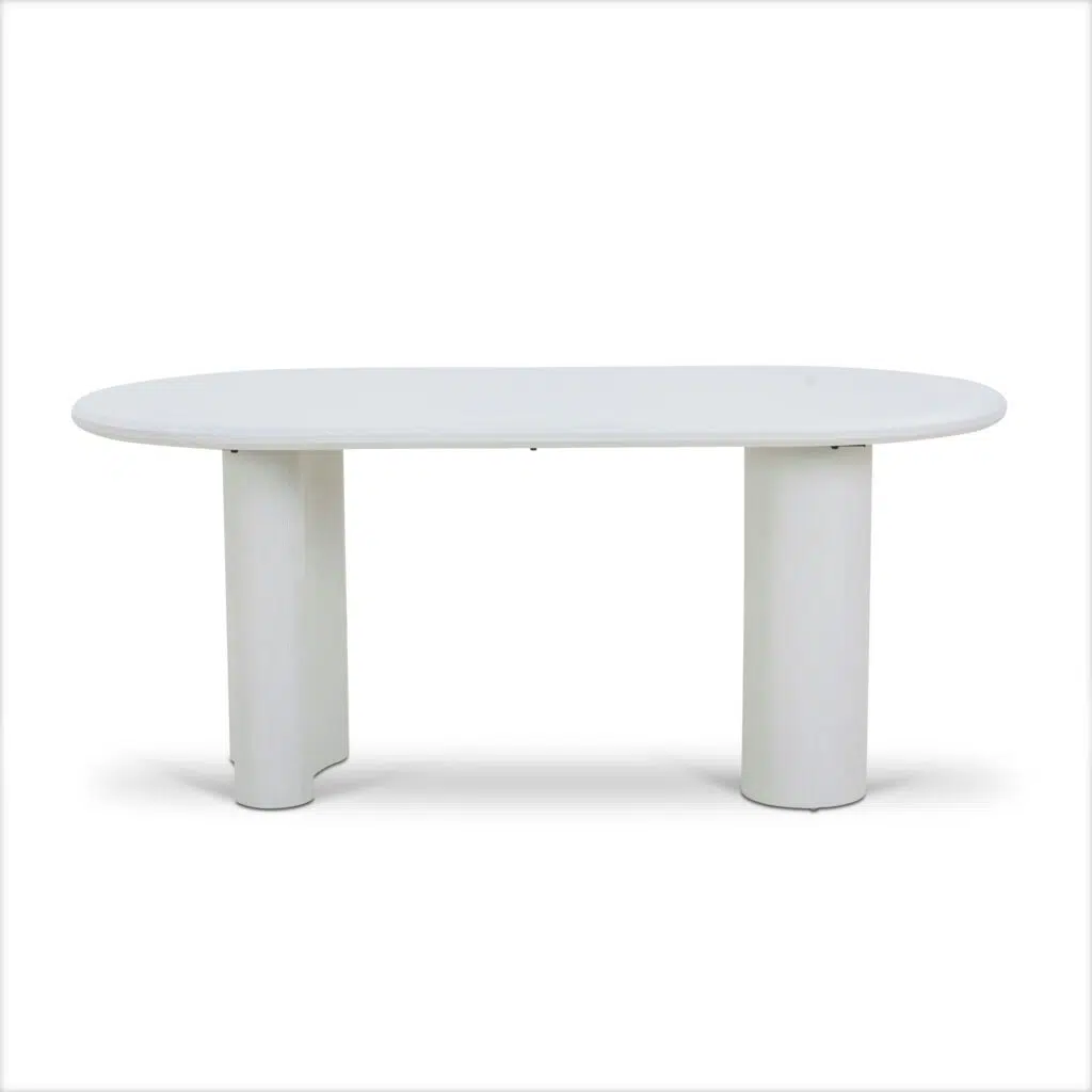 Elegant White 1.8m Oval Dining Table Otis