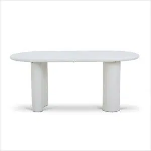Elegant White 1.8m Oval Dining Table Otis