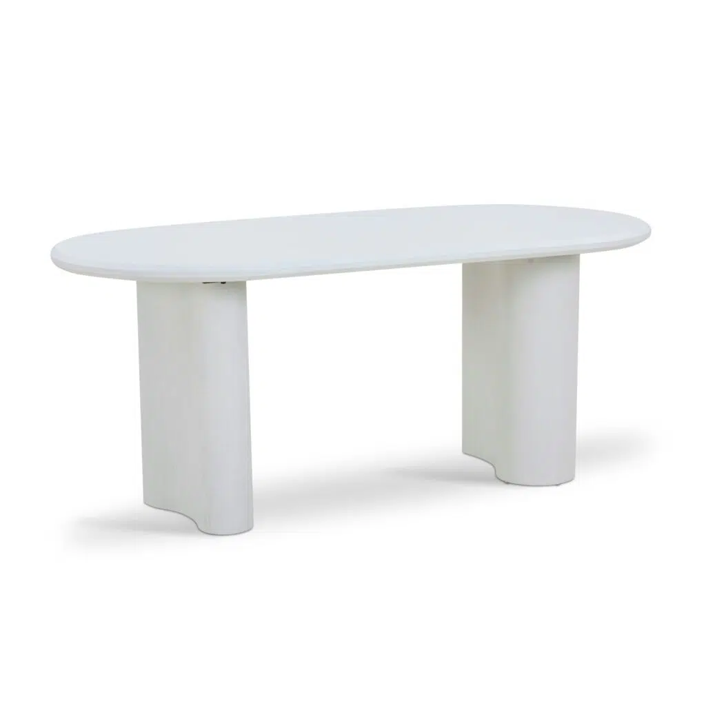 Elegant White 1.8m Oval Dining Table Otis