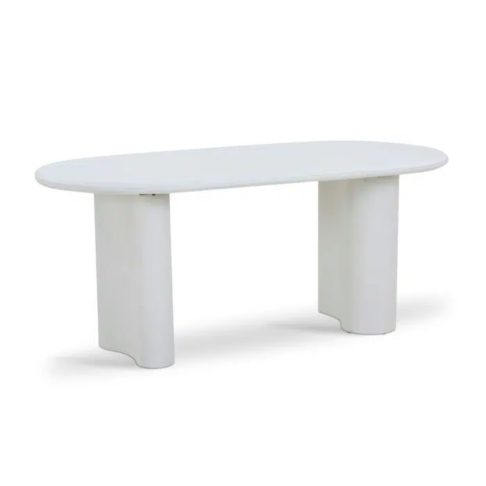 Otis Oval Dining Table _ White 1.8m