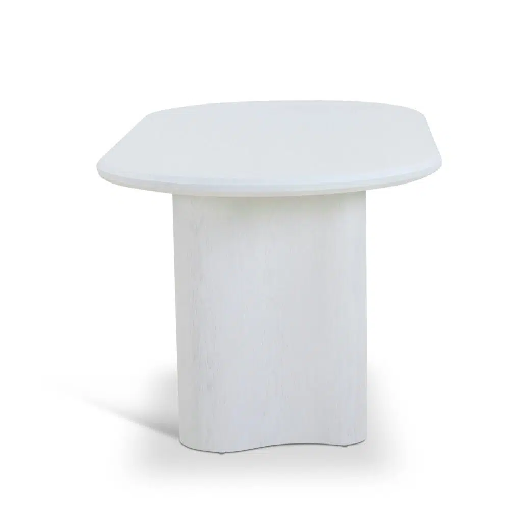 Elegant White 1.8m Oval Dining Table, Modern Design