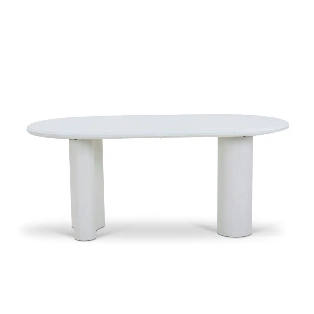 Elegant Oval Dining Table White 1.8m Wide Modern Design