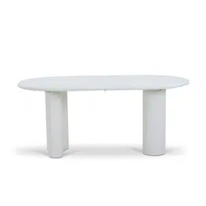 Elegant Oval Dining Table White 1.8m Wide Modern Design