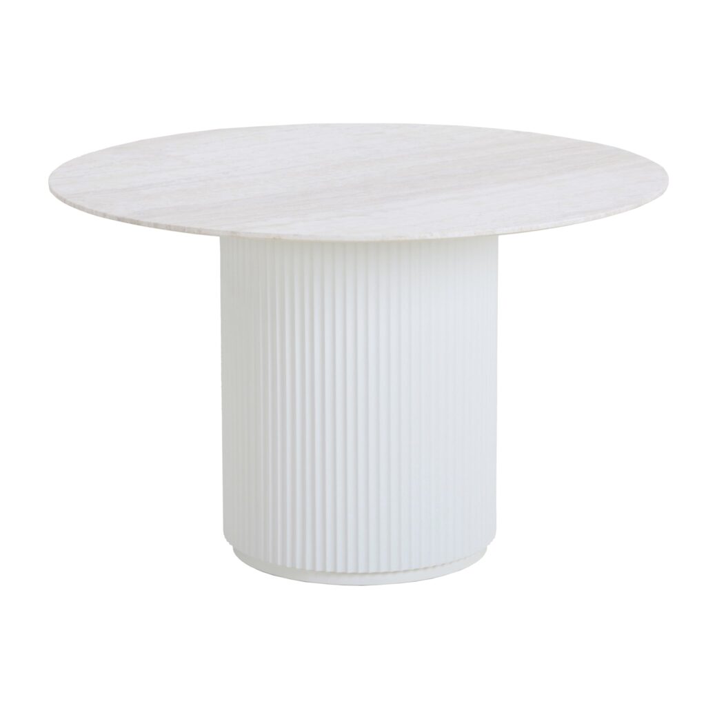 Arlo White 1.2m Travertine Dining Table