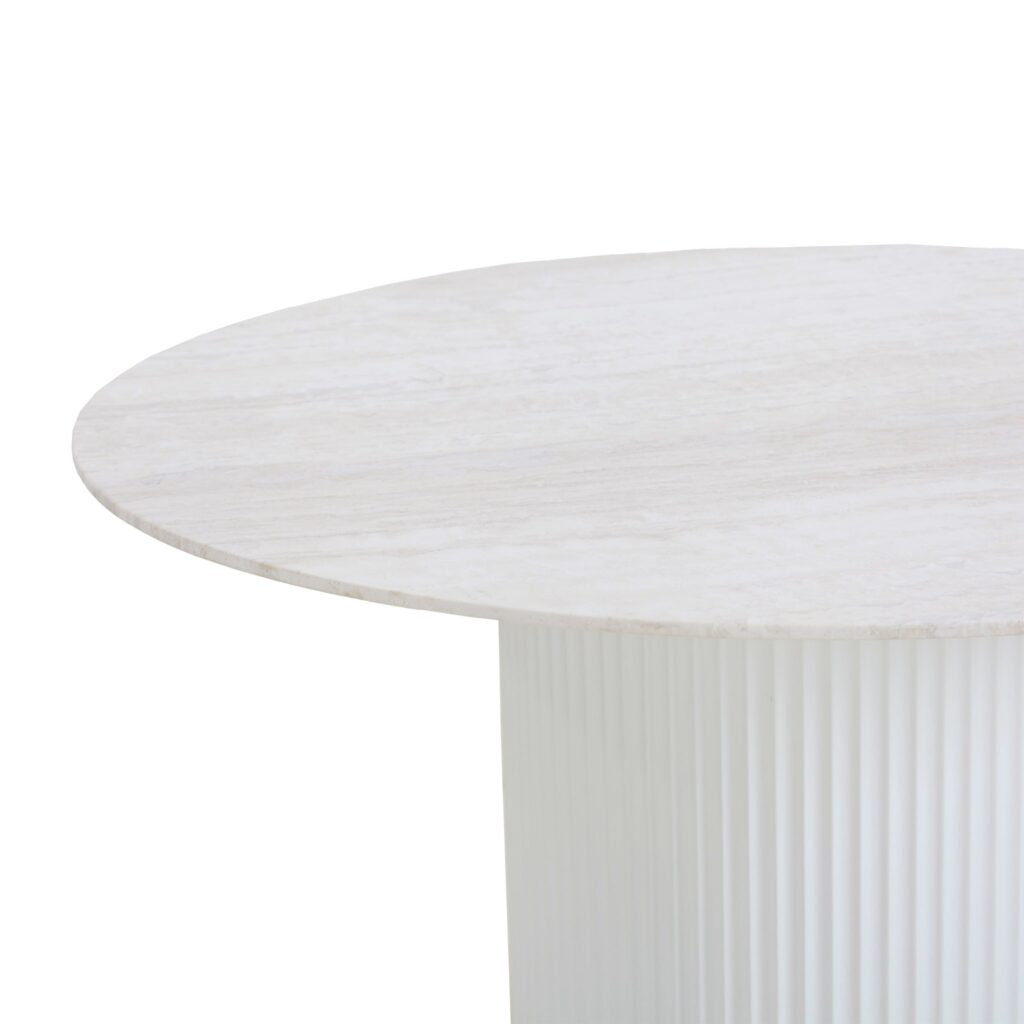 Arlo White 1.2m Travertine Dining Table