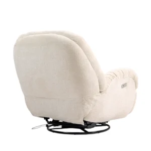 Electric Rocking Recliner, Textured Fabric, Durable Wood Frame, Spacious Seat, Easy Assembly