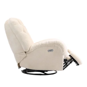 Electric Rocking Recliner, Exquisite Textured Fabric, Durable Wood Frame, Spacious Seat, Easy Assembly