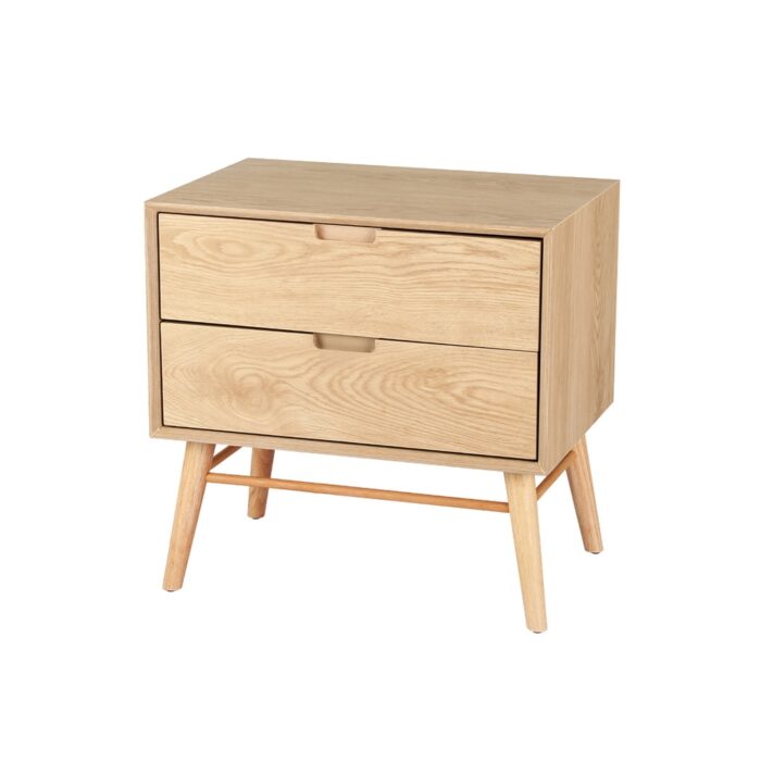 Gino Storage Drawers Oak Bedside Table