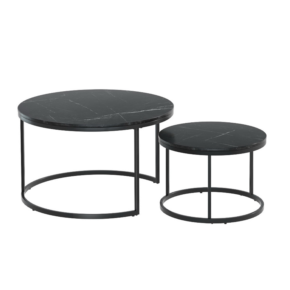 Marble Effect Nesting Coffee Table Set Stylish Durable