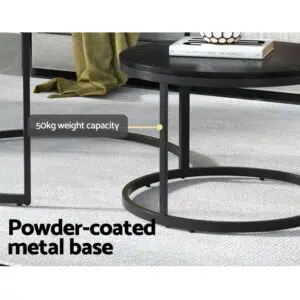 Marble Effect Nesting Coffee Table Set Stylish Durable