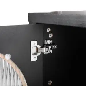 Black Henry Sideboard with Fluted Glass Doors