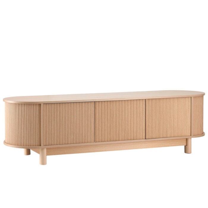 Ethan 160cm Pine Unit with Storage and Fluted Doors