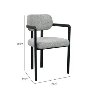 Grey Felina dining chair with sleek modern design and neutral tone for versatile seating