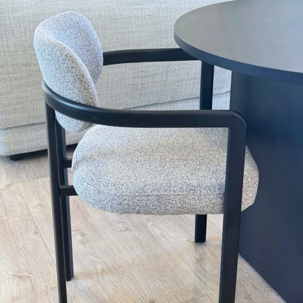 Felina grey dining chair with sleek design and neutral tone for modern comfort