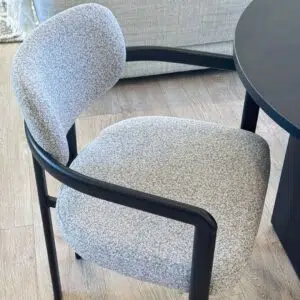 Felina dining chair in grey modern design with comfortable seat and sturdy metal frame