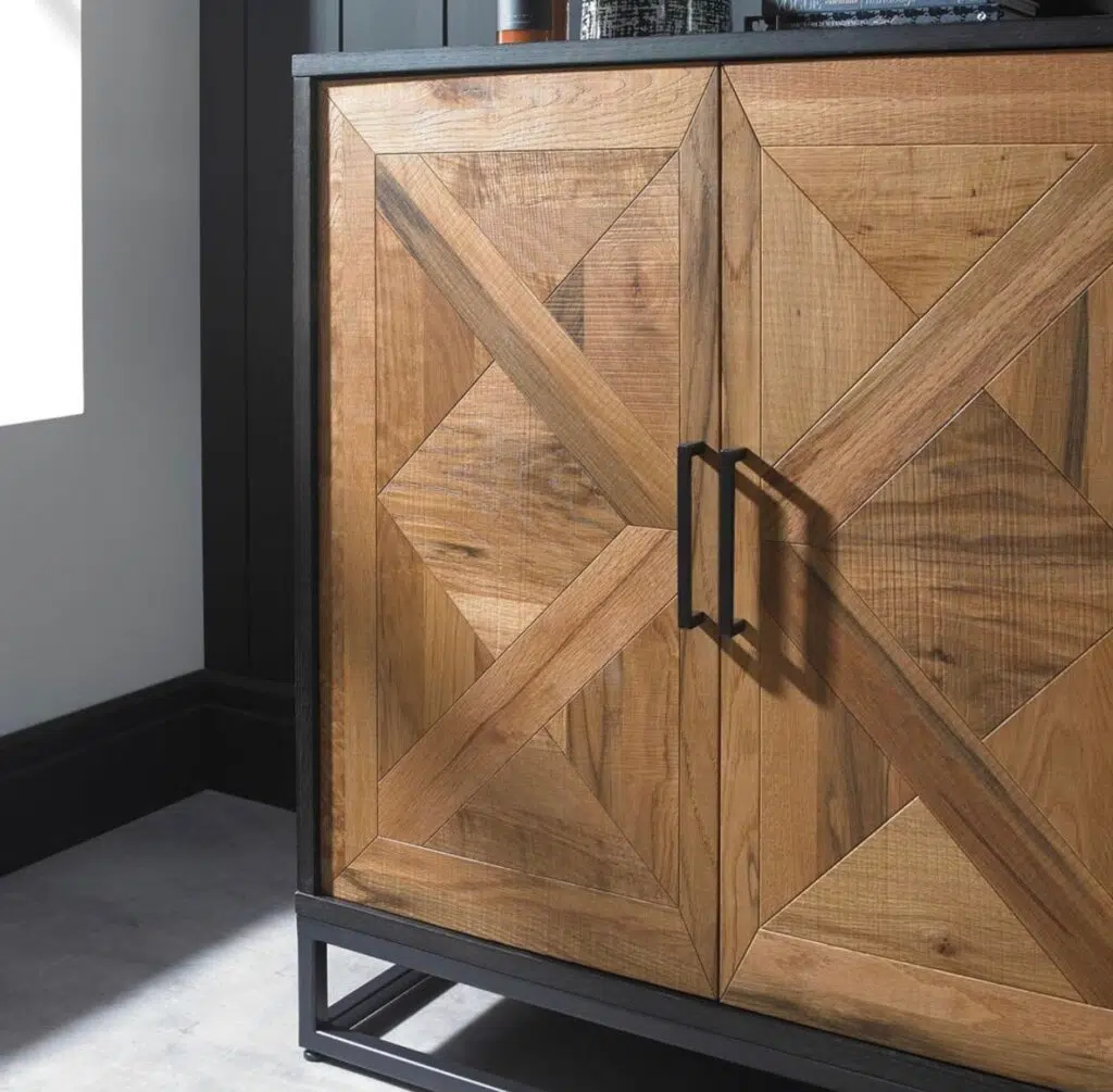 Gael Wide Sideboard Euro Oak Peppercorn Industrial Style