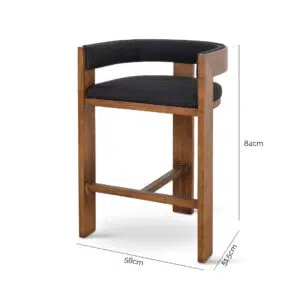 Isla Brown ELM Black Bar Stool Modern Design